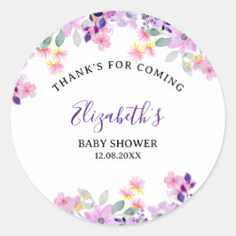 Adesivo Redondo Cute Purple and Pink Spring Flowers