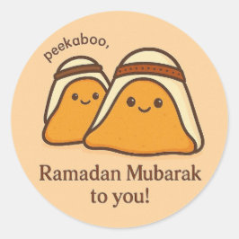 Adesivo Redondo Cute Ramadan Mubarak To You