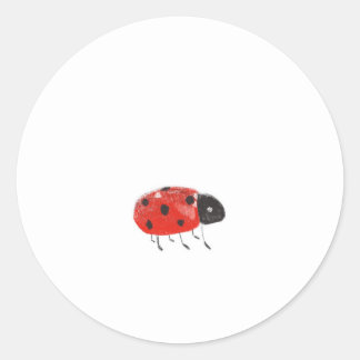 Adesivo Redondo Cute Red Ladybug
