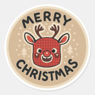 Adesivo Redondo Cute reindeer Sticker