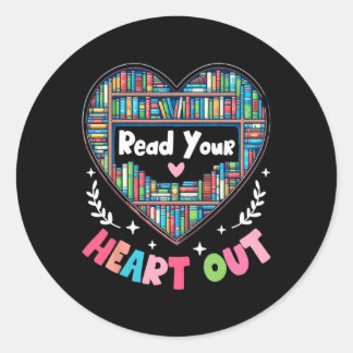 Adesivo Redondo Cute Retro Reading Book Reader Women Valentine 