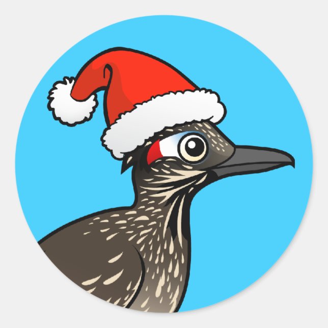 Adesivo Redondo Cute Roadrunner Papai Noel (Frente)