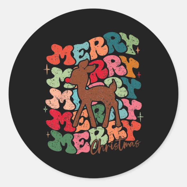 Adesivo Redondo Cute Rudolph The Red Nosed Reindeer Christmas Spec (Frente)