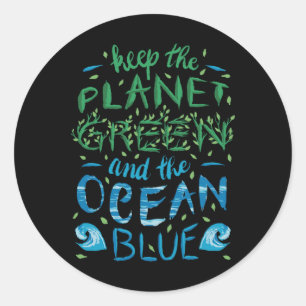 Adesivo Redondo Cute Salve O Planeta Ecologia Ecológica Eco Blue O