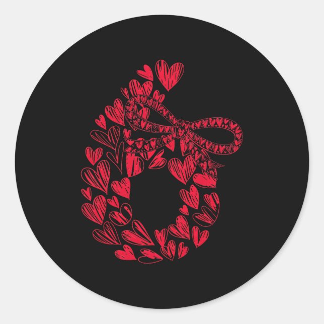 Adesivo Redondo Cute Six Seven Love 67 Hearts Couple Number 6 Comf (Frente)