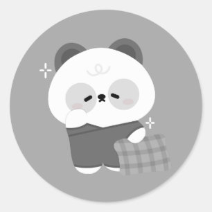 Adesivo Redondo Cute Sleepy Panda