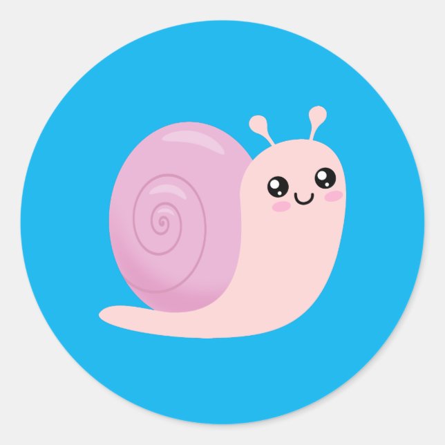 Adesivo Redondo Cute Snail (Frente)