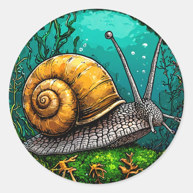 Adesivo Redondo Cute Snail (Frente)