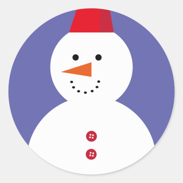 Adesivo Redondo Cute Snowman (Frente)
