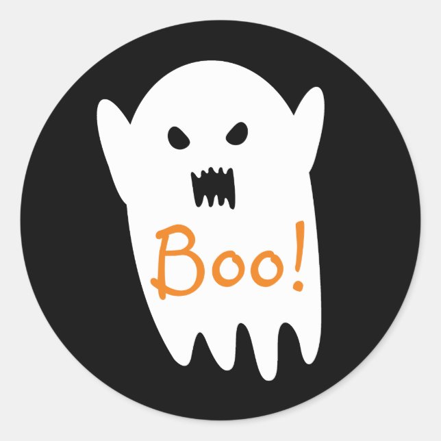 Adesivo Redondo Cute Spooky Ghost Say Boo (Frente)