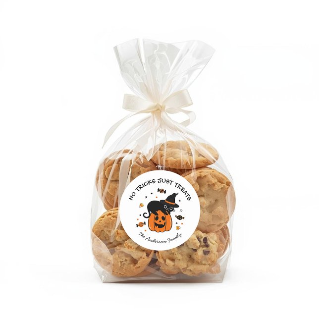 Adesivo Redondo Cute Spooky Halloween Black and Orange (Criador carregado)