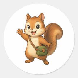 Adesivo Redondo Cute Squirrel Illustration – Okojo and Friends