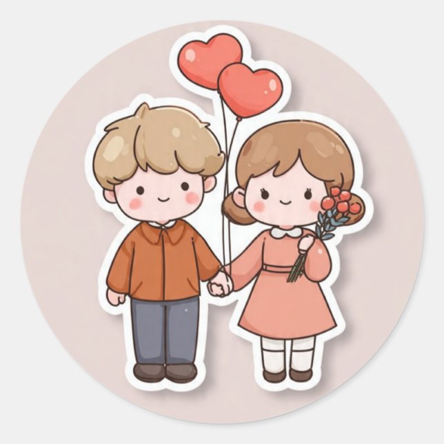 Adesivo Redondo Cute sticker ls (Frente)