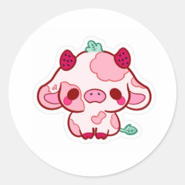 Adesivo Redondo cute stiker cow 