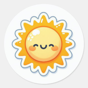 Adesivo Redondo cute sun sticker