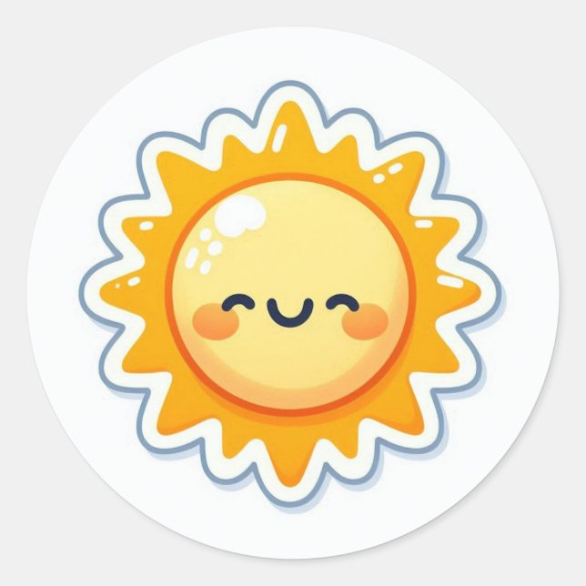 Adesivo Redondo cute sun sticker (Frente)