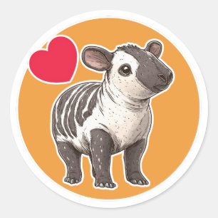 Adesivo Redondo Cute Tapir