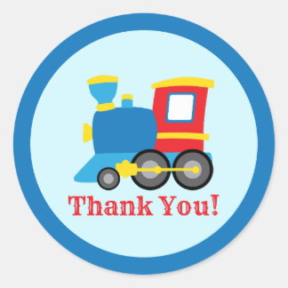Adesivo Redondo Cute Train Birthday Party
