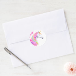 Adesivo Redondo Cute Unicorn stickers
