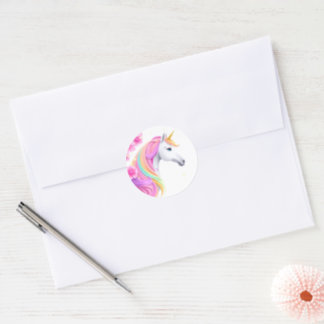 Adesivo Redondo Cute Unicorn stickers