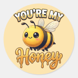Adesivo Redondo Cute Valentine Bee – You’re My Honey