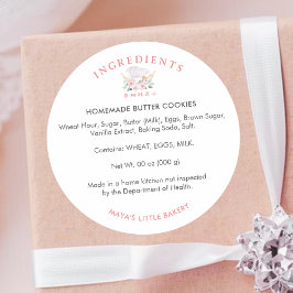 Adesivo Redondo Cute Watercolor Chef Hat Ingredient Product