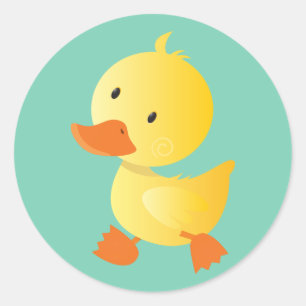Adesivo Redondo Cute Yellow Duckie