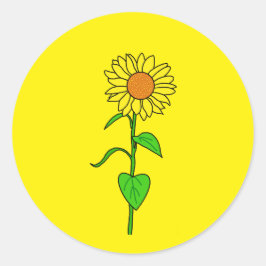 Adesivo Redondo Cute yellow sunflower for small business packing