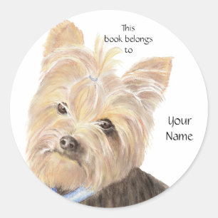 Adesivo Redondo Cute Yorkie, Yorkshire Terrier, Cachorro, Pet