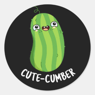 Adesivo Redondo Cutecumber Engraçado Pepino Escuro BG