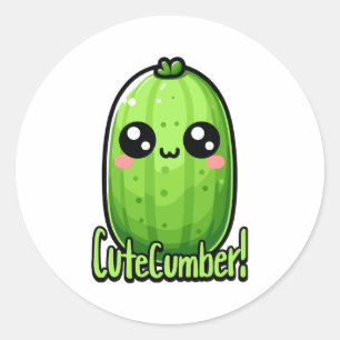 Adesivo Redondo Cutecumber! Pedra de pepino cúbico