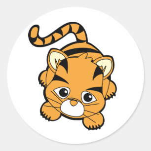 Adesivo Redondo Cutie de Tigre
