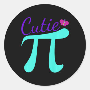 Adesivo Redondo Cutie Pi - Tee Pun Pun De Matemática Bonita Para P