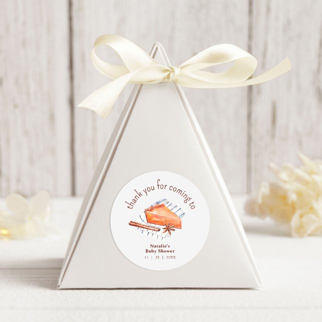 Adesivo Redondo Cutie Pie Está No Caminho, Chá de fraldas Obrigado (Criador carregado)