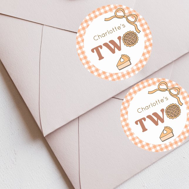 Adesivo Redondo Cutie Pie Pumpkin 2nd Birthday (Criador carregado)