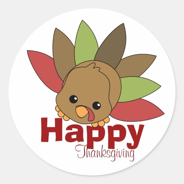 Adesivo Redondo Cutie Turkey (Frente)