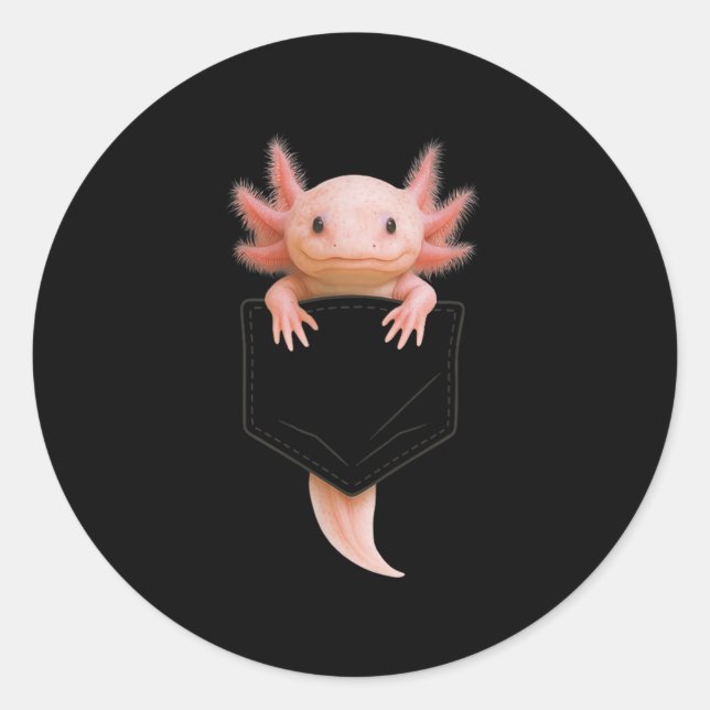Adesivo Redondo Cuz Axolotl Cket Engraçado Para Homens Mulheres Ad (Frente)
