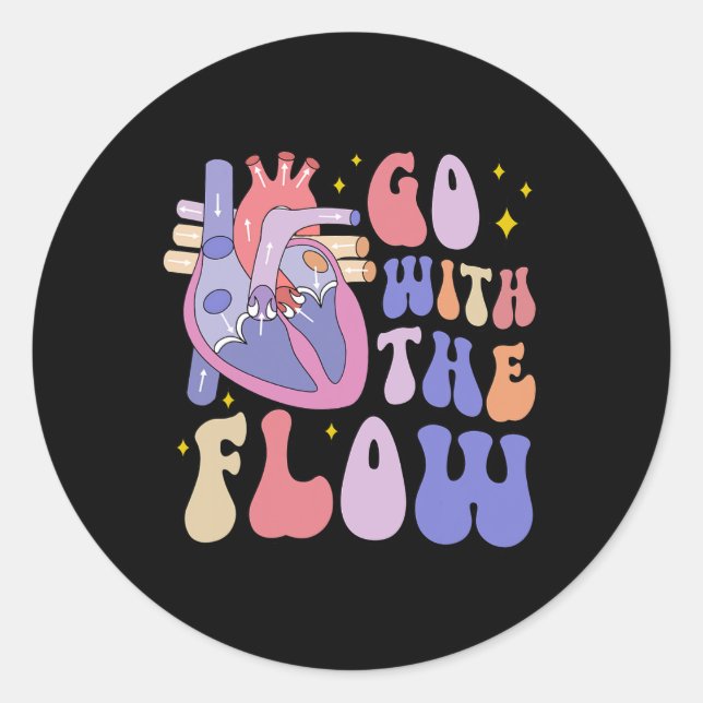 Adesivo Redondo Cvicu Enfermeira Cardíaca Anatomia Cardiologia Cor (Frente)