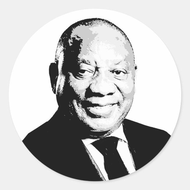 Adesivo Redondo Cyril Ramaphosa (Frente)