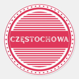 Adesivo Redondo Czestochowa City Pride Emblem – Polish Identity