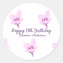 D floral rosa malva 15 anos aniversário de quinze 