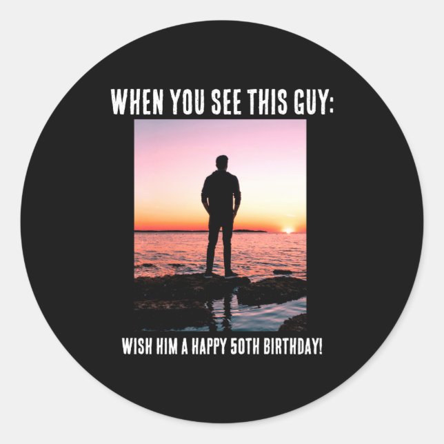 Adesivo Redondo D Funny 50th Milestone Birthday  (Frente)