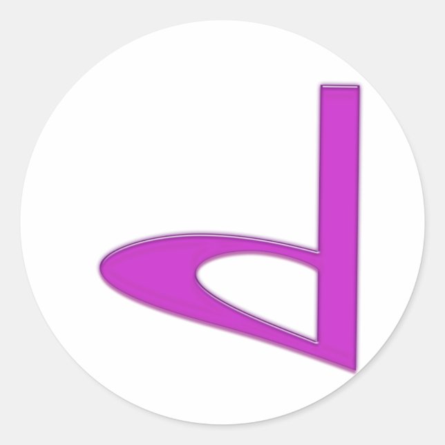 Adesivo Redondo d Letra minúscula americana (Frente)