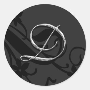 Adesivo Redondo D Monograma - Letra Casada Envelope Selo