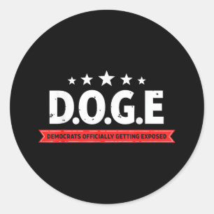Adesivo Redondo D.o.g. e Doge Democratas que Oficialmente se Expõe