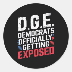 Adesivo Redondo D.o.g. e Doge Policy Satire American Flag Tee Fo