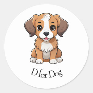 Adesivo Redondo D para Cão