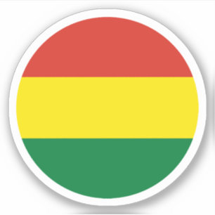 Adesivo Redondo da Bandeira da Bolívia