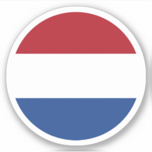 Adesivo Redondo da Bandeira da Holanda