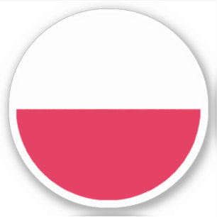 Adesivo Redondo da Bandeira da Polónia